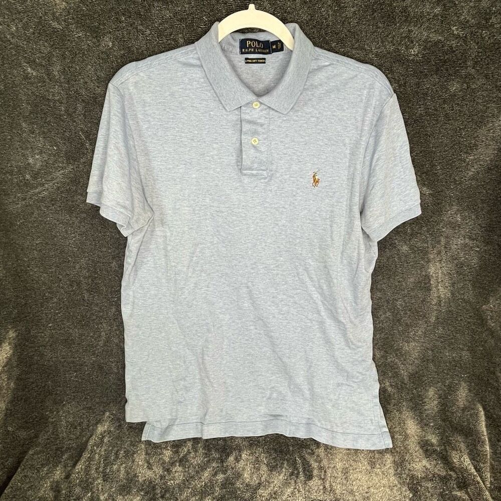 Polo Ralph Lauren Shirt Mens M Pima Soft Touch Gray Short Sleeve